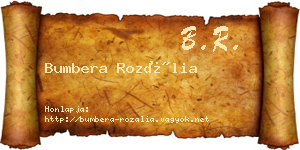 Bumbera Rozália névjegykártya
